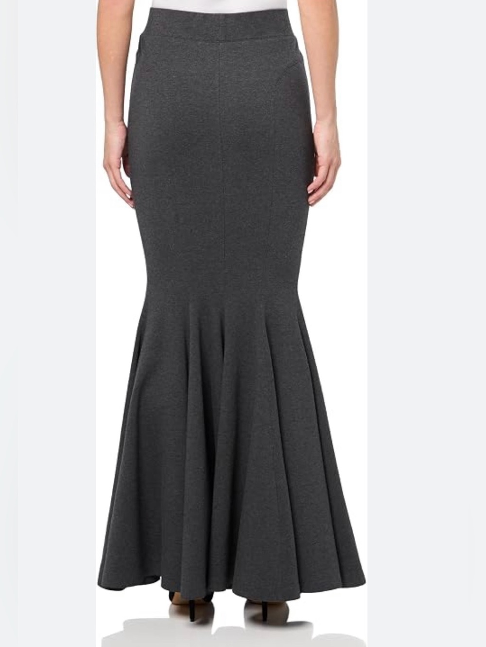 NORMA KAMALI Dark Heather Grey Long Midi Mermaid Skirt. Size XXS.
